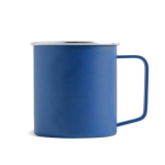 Caneca de aço inoxidável reciclado com design moderno e asa 400 ml cor azul real