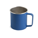 Caneca de aço inoxidável reciclado com design moderno e asa 400 ml cor azul real