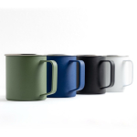 Caneca de aço inoxidável reciclado com design moderno e asa 400 ml