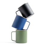 Caneca de aço inoxidável reciclado com design moderno e asa 400 ml