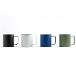Caneca de aço inoxidável reciclado com design moderno e asa 400 ml