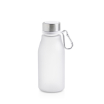 Garrafa de plástico reciclado estilo mate com mosquetão 350 ml cor translúcido