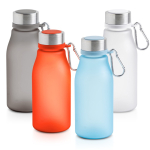 Garrafa de plástico reciclado estilo mate com mosquetão 350 ml