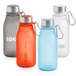 Garrafa de plástico reciclado estilo mate com mosquetão 350 ml
