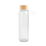 Garrafa de plástico reciclado, acabamento mate e tampa de bambu 350 ml cor translúcido