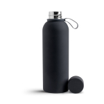 Garrafa térmica de aço inoxidável com acabamento de borracha 500 ml cor preto
