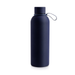 Garrafa térmica de aço inoxidável com acabamento de borracha 500 ml cor azul real