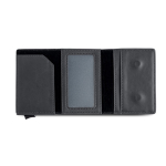 Porta-moedas e cartões com proteção RFID e acesso com um só clique cor preto