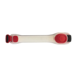 Bracelete de silicone para visibilidade, 2 luzes LED e fecho de velcro cor vermelho primeira vista