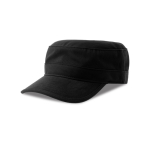 Boné tipo militar de algodão com viseira e fecho de velcro 280 g/m2 cor preto