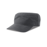 Boné tipo militar de algodão com viseira e fecho de velcro 280 g/m2 cor cinzento-escuro