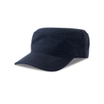 Boné tipo militar de algodão com viseira e fecho de velcro 280 g/m2 cor azul-marinho