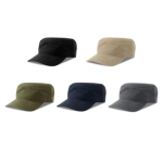 Boné tipo militar de algodão com viseira e fecho de velcro 280 g/m2