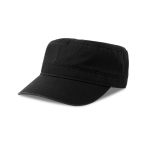 Boné militar com borda semicurva de algodão ecológico 280 g/m2 cor preto