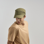 Boné militar com borda semicurva de algodão ecológico 280 g/m2