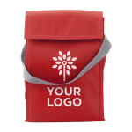 Saco térmico de poliéster com fecho superior de velcro cor vermelho segunda vista