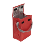 Saco térmico de poliéster com fecho superior de velcro cor vermelho terceira vista