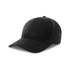 Boné de poliéster reciclado aveludado de 6 painéis 135 g/m2 cor preto