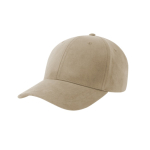Boné de poliéster reciclado aveludado de 6 painéis 135 g/m2 cor bege