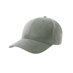 Boné de poliéster reciclado aveludado de 6 painéis 135 g/m2 cor cinzento-claro
