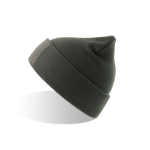 Gorro de poliéster reciclado de camada dupla e patch personalizado cor cinzento-escuro