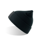 Gorro de poliéster reciclado de camada dupla e patch personalizado cor azul-marinho