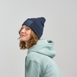 Gorro de poliéster reciclado de camada dupla e patch personalizado