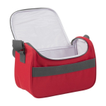 Saco térmico de poliéster com pega de transporte ajustável cor vermelho segunda vista