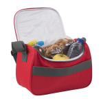 Saco térmico de poliéster com pega de transporte ajustável cor vermelho quinta vista