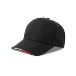 Boné de basebol de poliéster reciclado com pala italiana 220 g/m2 cor preto