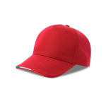 Boné de basebol de poliéster reciclado com pala italiana 220 g/m2 cor vermelho