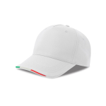 Boné de basebol de poliéster reciclado com pala italiana 220 g/m2 cor branco