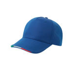 Boné de basebol de poliéster reciclado com pala italiana 220 g/m2 cor azul real