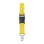 Lanyard de poliéster com mosquetão e porta-chaves em várias cores cor amarelo primeira vista