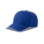 Boné de basebol de poliéster reciclado de 5 painéis 220 g/m2 cor azul real
