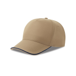 Boné de basebol de poliéster reciclado de 5 painéis 220 g/m2 cor caqui