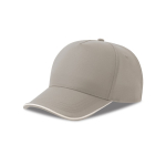 Boné de basebol de poliéster reciclado de 5 painéis 220 g/m2 cor cinzento-claro