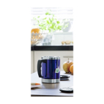 Caneca térmica de aço inoxidável e tampa com fecho deslizante primeira vista