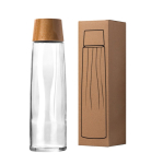 Garrafa de vidro sustentável premium com tampa de bambu 750 ml