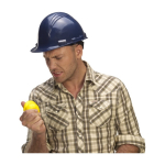 Antisstress em PU em forma de capacete de construtor primeira vista
