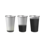 Copo de alumínio reciclado que muda de cor com líquido frio 450 ml cor preto