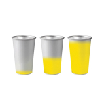 Copo de alumínio reciclado que muda de cor com líquido frio 450 ml cor amarelo