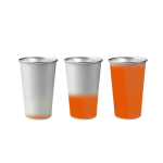 Copo de alumínio reciclado que muda de cor com líquido frio 450 ml cor cor-de-laranja