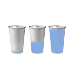 Copo de alumínio reciclado que muda de cor com líquido frio 450 ml cor azul-claro