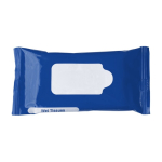Saco de plástico personalizável com 10 toalhitas húmidas cor azul ultramarino primeira vista