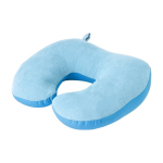 Almofada ideal para viajar 2 em 1 com esferas de espuma de polietileno cor azul-claro primeira vista