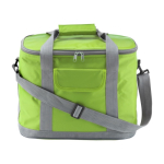 Saco térmico de nylon com tiracolo amovível e bolso frontal cor verde-claro primeira vista