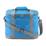 Saco térmico de nylon com tiracolo amovível e bolso frontal cor azul-claro primeira vista
