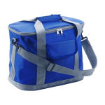 Saco térmico de nylon com tiracolo amovível e bolso frontal cor azul ultramarino terceira vista