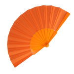 Leque de poliéster colorido com cabo de plástico personalizável cor cor-de-laranja segunda vista